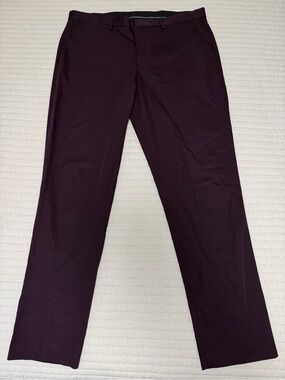 Express Men's Burgundy Straight-Leg Chinos